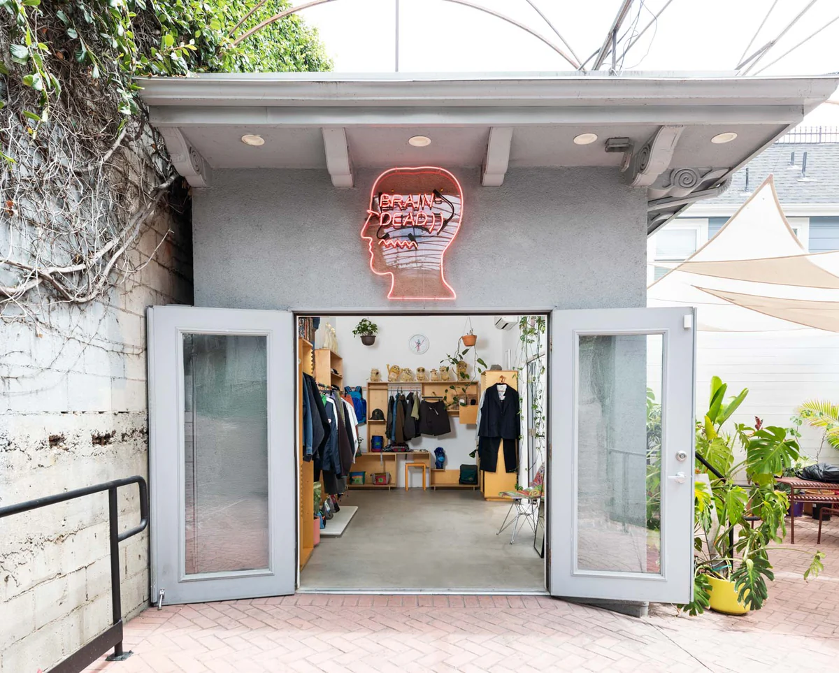 Open doors onto the Brain Dead Fabrications retail room